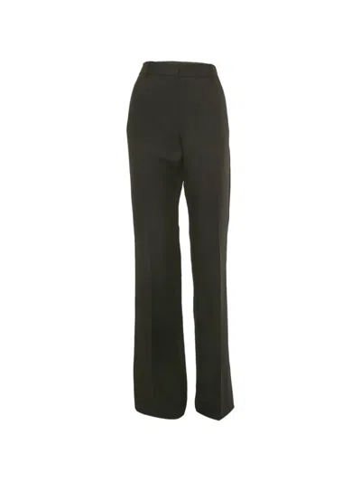 Pre-owned Valentino Wool Straight Trousers In Black