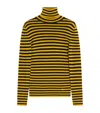 Valentino Wool Stripe Vlogo Sweater In Yellow