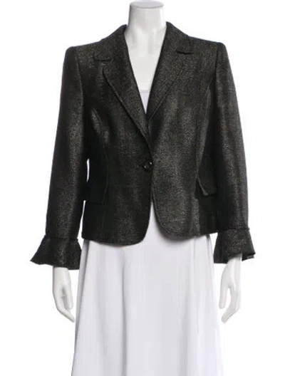 Pre-owned Valentino Wool Striped Blazer In Green