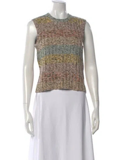 Pre-owned Valentino Wool Striped Sweater In Neutral