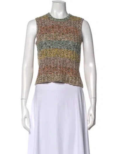 Pre-owned Valentino Wool Striped Sweater In Neutral