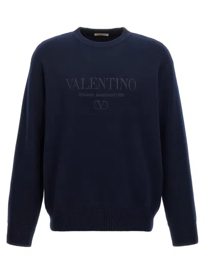 VALENTINO DARK BLUE WOOL SWEATER