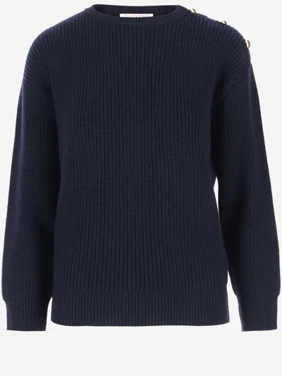 Valentino Wool Sweater In Blue