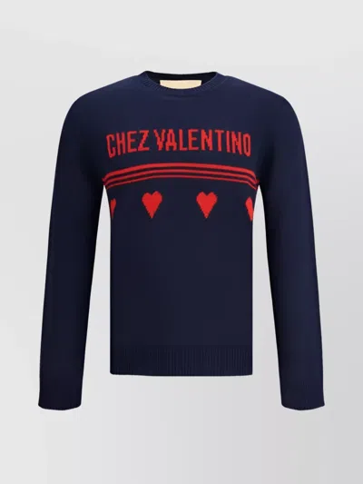 VALENTINO WOOL SWEATER HEART MOTIF
