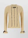 Valentino Wool Sweater With Bow Detail And Cable Knit Pattern In Yellow