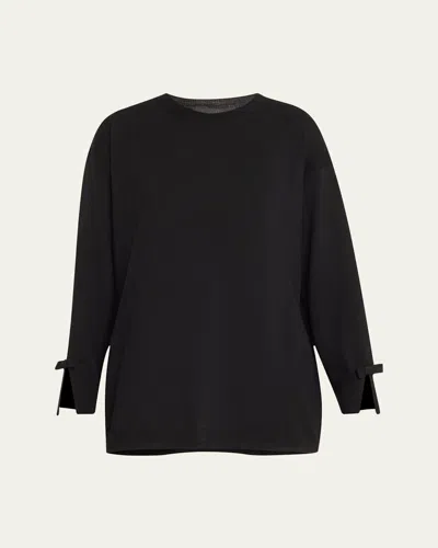 Valentino Wool Sweater With Bow Details In Black