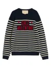 Valentino Garavani Crewneck Sweater With Bold Jacquard Motif In Black
