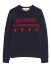 Valentino Heart Motif Text Sweater