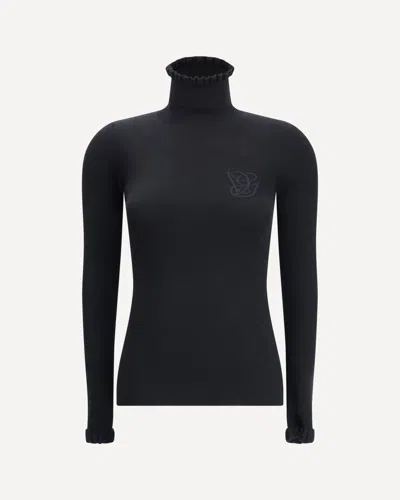 VALENTINO WOOL SWEATER WITH RUFFLED COLLAR