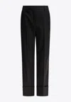 Valentino Tailored Trousers With Back Pockets And Front Pleats In Black