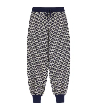 Valentino Wool Toute La V Cropped Trousers In Blue