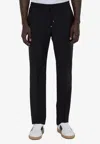 Valentino Regular Fit Black Jogging Pants In Wool-mohair Blend In Black