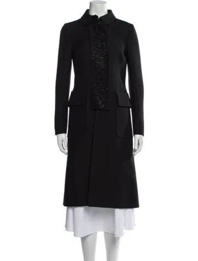 Pre-owned Valentino Wool Trench Coat In Blue