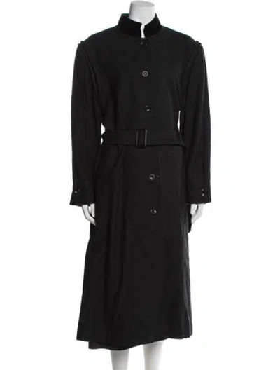 Pre-owned Valentino Wool Trench Coat In Gray