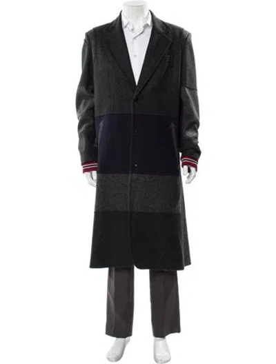 Pre-owned Valentino Wool Trench Coat W/ Tags In Gray