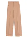 Valentino Wide-leg Trousers With Cuffed Hem And Pleats