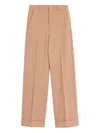 Valentino Wide-leg Trousers With Cuffed Hem And Pleats
