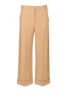 Valentino Men's Camel-coloured Wool Trousers In Brown