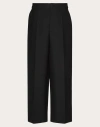 Valentino Wide Leg Trousers With Side And Back Pockets In Black