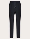 Valentino Wool Trousers In Dark Blue