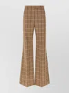 Valentino Garavani Garavani Wool Pants With Window Pattern In Brown