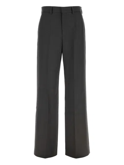 Valentino Wide Leg Trousers With Pleats And Pockets In Black