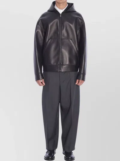 Valentino Wool Trousers With Belt Loops And Pockets In Black
