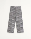 Valentino Horn Wool Casual Pants In Blue/ivory