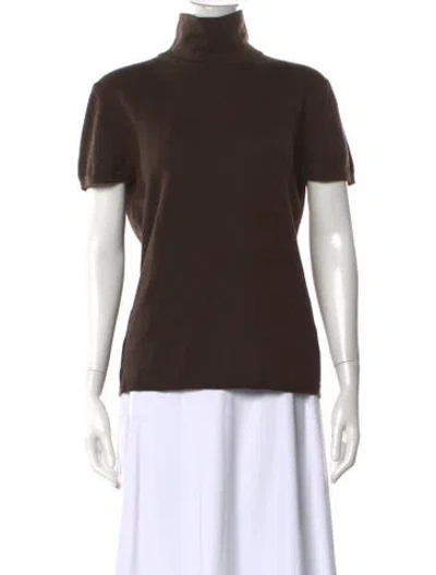 Pre-owned Valentino Wool Turtleneck Sweater In Brown