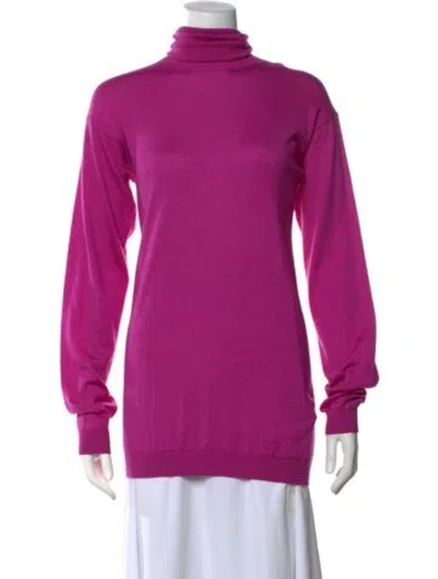 Pre-owned Valentino Wool Turtleneck Sweater W/ Tags In Pink