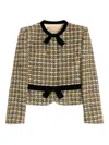 Valentino Womens Multicolor. Tweed Cropped Woven Jacket In Multi