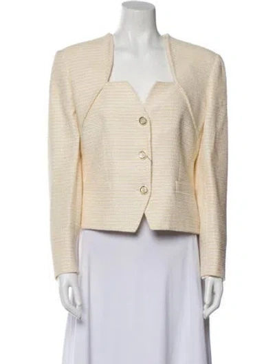 Pre-owned Valentino Wool Tweed Pattern Jacket W/ Tags In Neutral