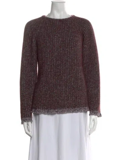 Pre-owned Valentino Wool Tweed Pattern Sweater W/ Tags In Brown
