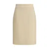 Valentino High-waisted Knee-length Textured Skirt In Brown