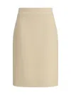 Valentino High-waisted Knee-length Textured Skirt In Neutral