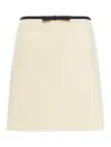 Valentino Bow-detailed Wool-blend Tweed Mini Skirt In Neutral