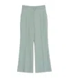 Valentino Wool Twill Flared Trousers In Green