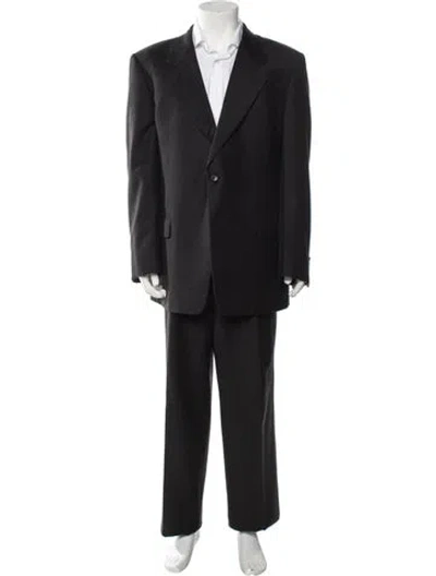 Pre-owned Valentino Wool Two Piece Suit In Gray