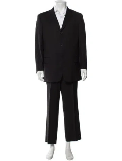 Pre-owned Valentino Wool Two-piece Suit In Black