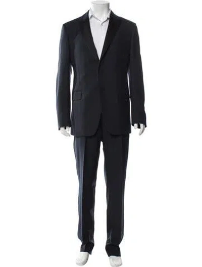 Pre-owned Valentino Wool Two-piece Suit In Blue