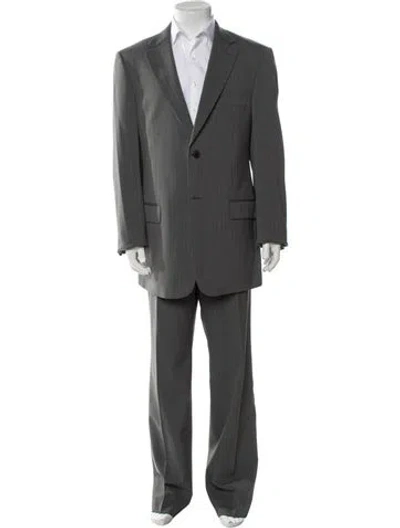 Pre-owned Valentino Wool Two-piece Suit In Gray