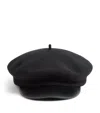 Valentino Embellished Leather-trimmed Wool Cap In Black