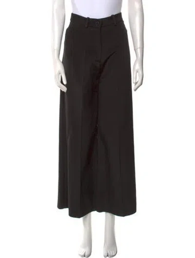 Pre-owned Valentino Wool Wide Leg Pants In Black