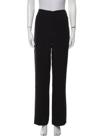 Pre-owned Valentino Wool Wide Leg Pants In Black