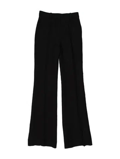 Pre-owned Valentino Wool Wide Leg Pants In Black