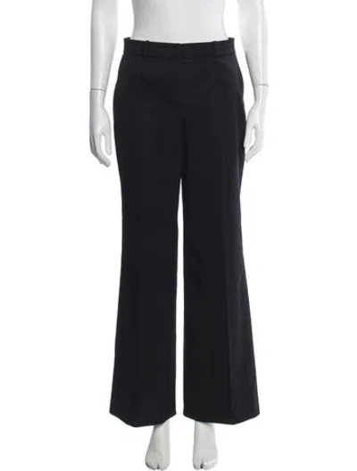 Pre-owned Valentino Wool Wide Leg Pants In Black