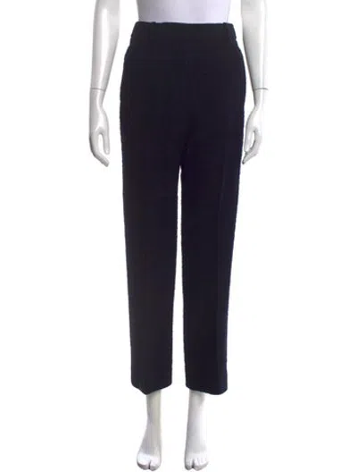 Pre-owned Valentino Wool Wide Leg Pants In Blue