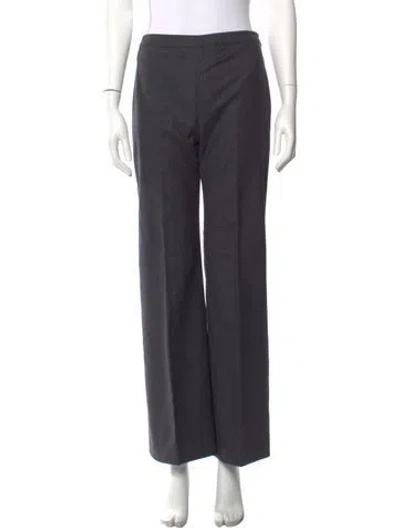 Pre-owned Valentino Wool Wide Leg Pants In Gray