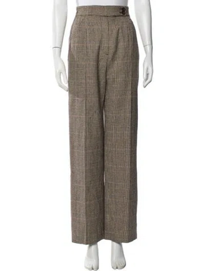Pre-owned Valentino Wool Wide Leg Pants In Multi