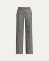 Valentino Wool Woven Flare Pants In Brown
